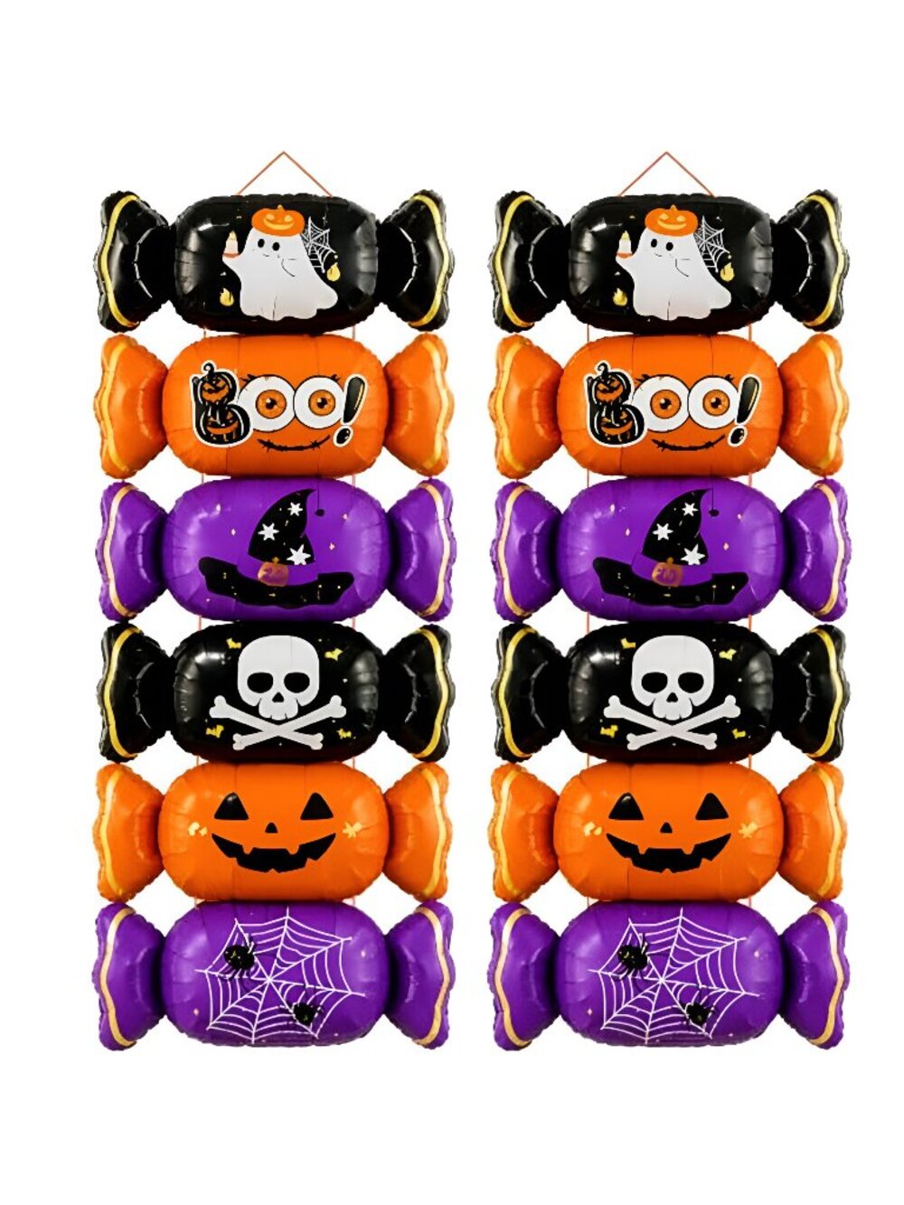 12 Pcs Halloween Candy Balloons, Large Balloon Garland, Orange Black Purple